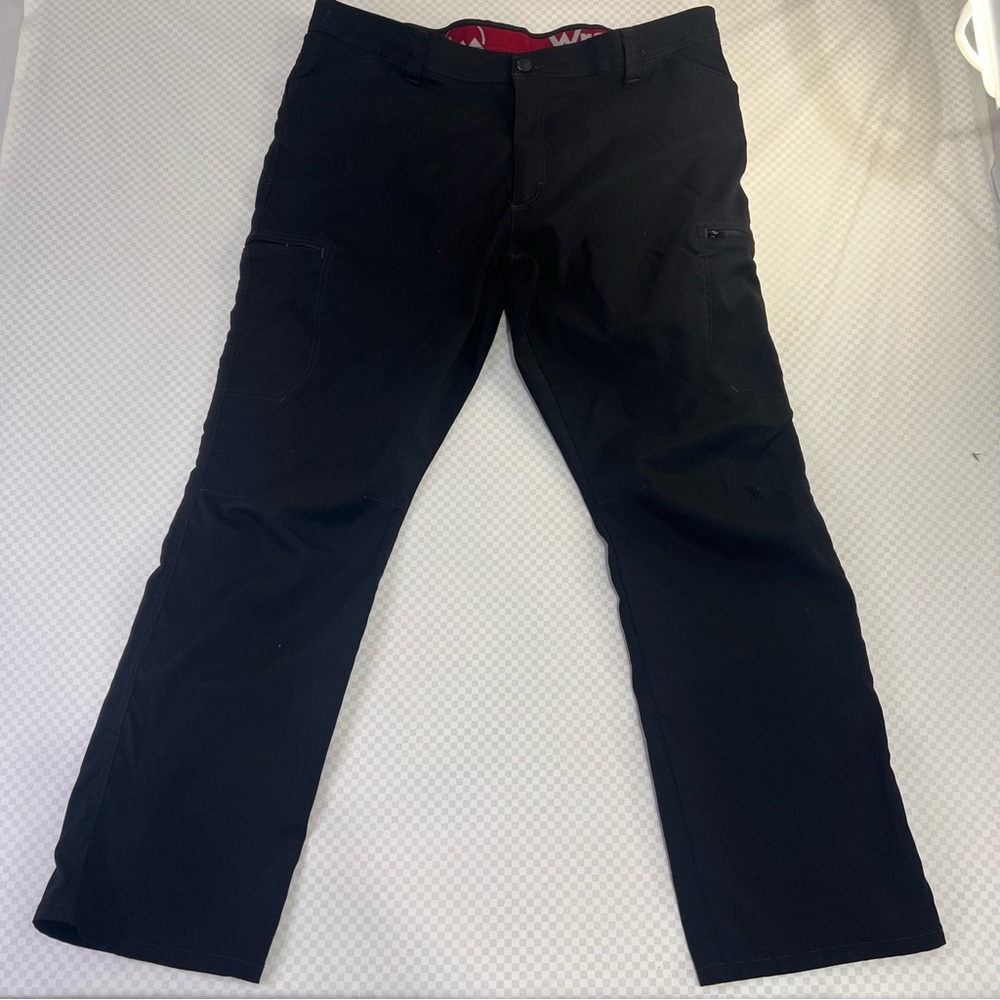 Wrangler Regular Fit Cargo Pants Mens 40X30‎ Black Workwear Straight Fit